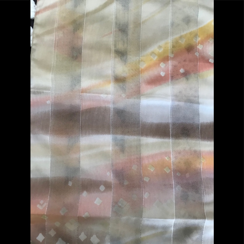 Vintage Abstract Pattern Dress Scarf Silver Strips - Picture 9 of 12